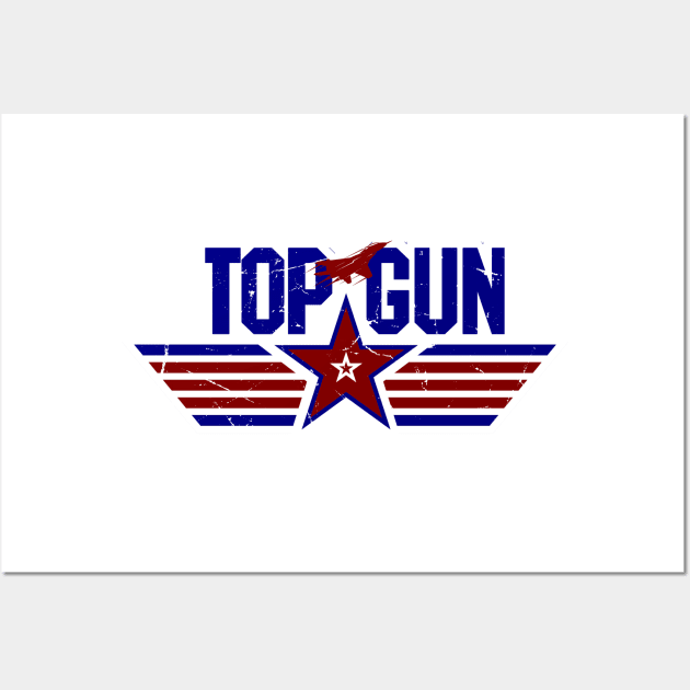 top gun retro emblem Wall Art by HANASUISI